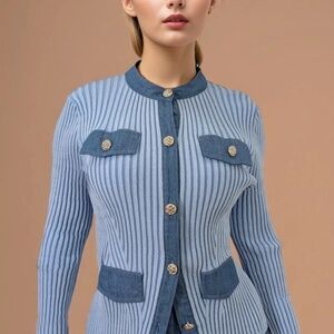 BLUE&DENIM RIBBED CARDIGAN